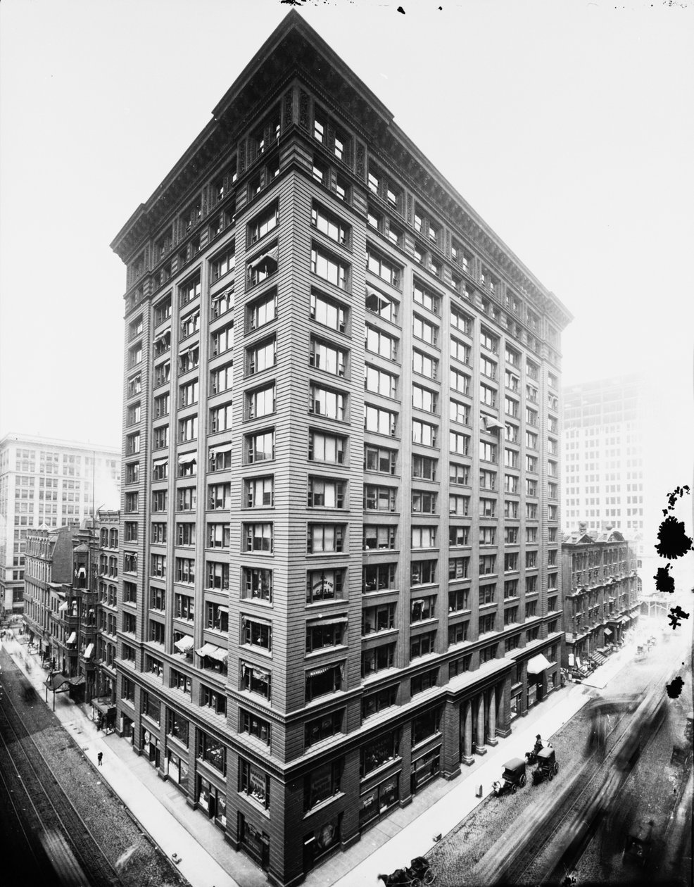 Marquette Building, Chicago, Illinois, USA, n. 1900 (b/w valokuva) tekijältä Barnes and Crosby