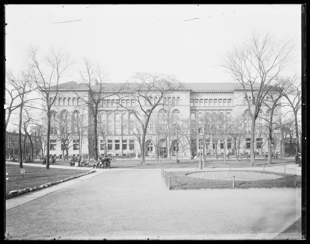 Newberryn kirjasto, Chicago, Illinois, Yhdysvallat, noin 1905 (s/w-kuva). tekijältä Barnes and Crosby