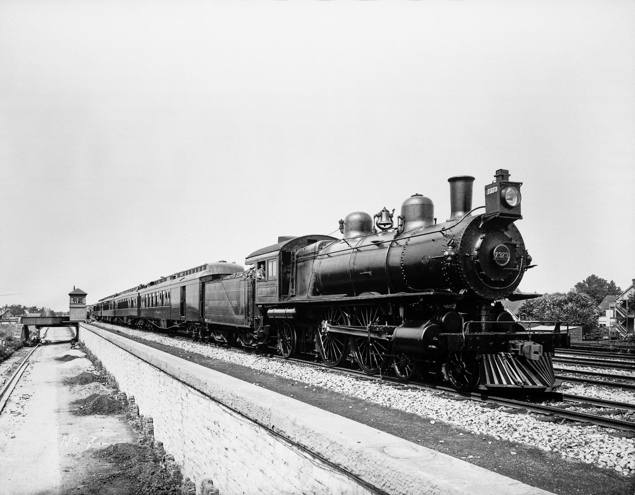 Pennsylvania Limited -juna, Chicago, Illinois, USA, noin 1908 (s/w-kuva). tekijältä Barnes and Crosby