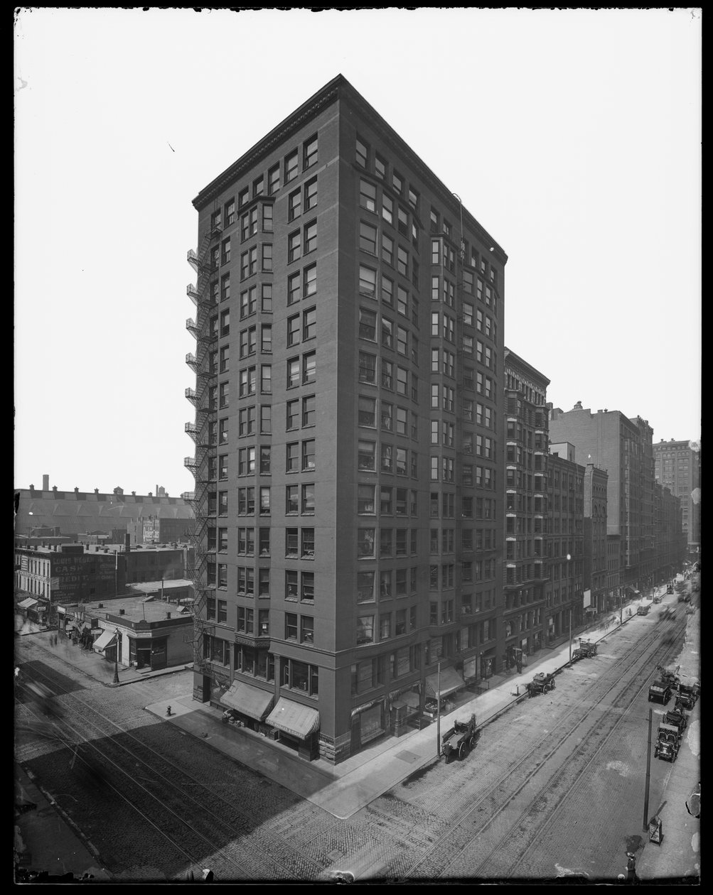 Pontiac Building, Chicago, Illinois, USA, c.1891 (b/w photo)finn tekijältä Barnes and Crosby