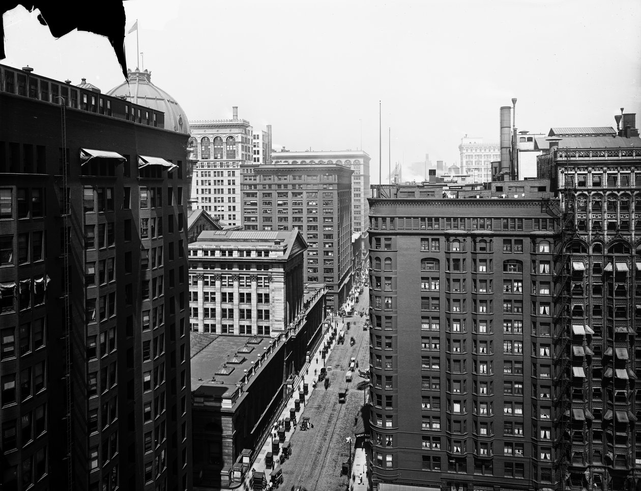 South Dearborn Street, Chicago, Illinois, USA, n. 1905 (b/w valokuva) tekijältä Barnes and Crosby