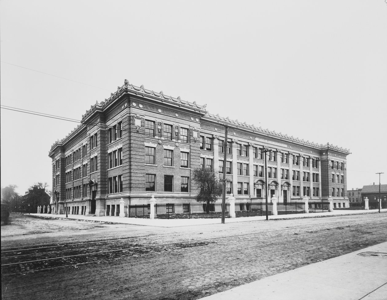 Wendell Phillips High School, Chicago, Illinois, Yhdysvallat, noin 1904 (s/w-kuva). tekijältä Barnes and Crosby