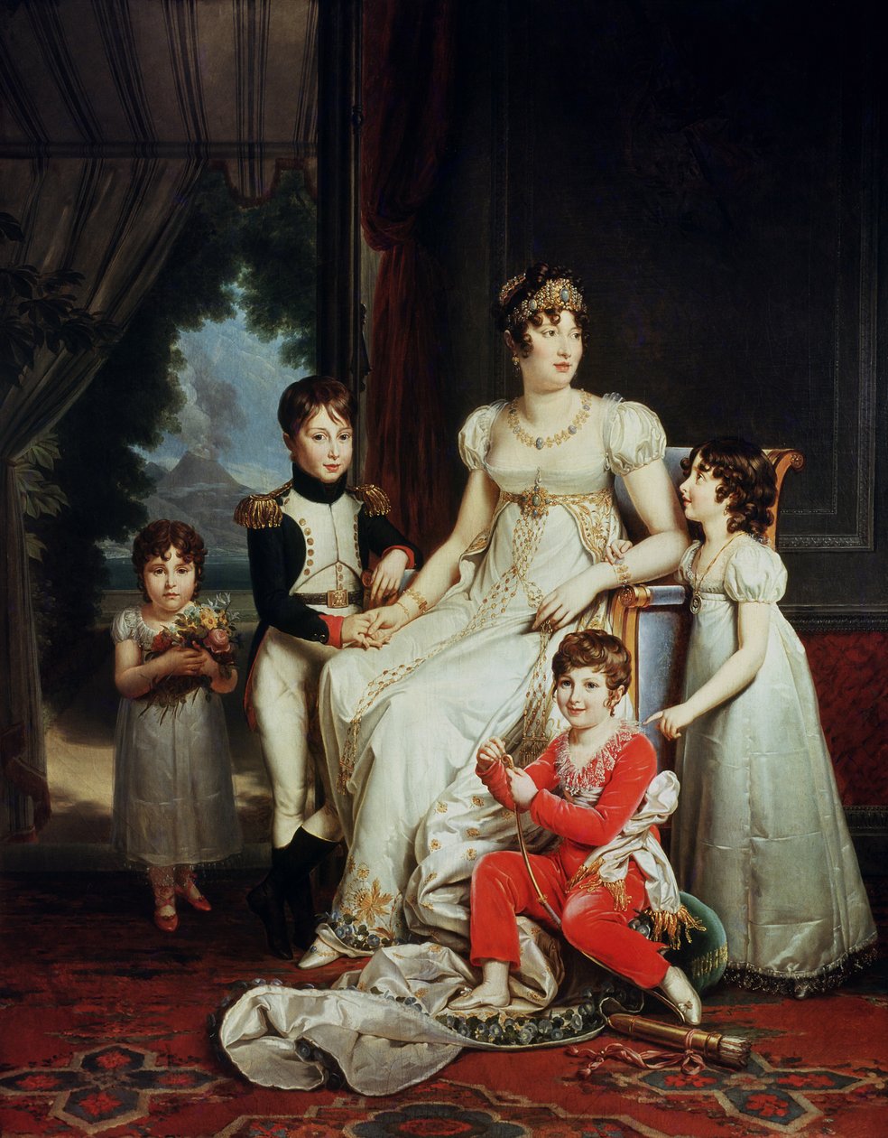 Caroline Bonaparte (1782-1839) ja hänen lapsensa tekijältä Baron François Pascal Simon Gérard