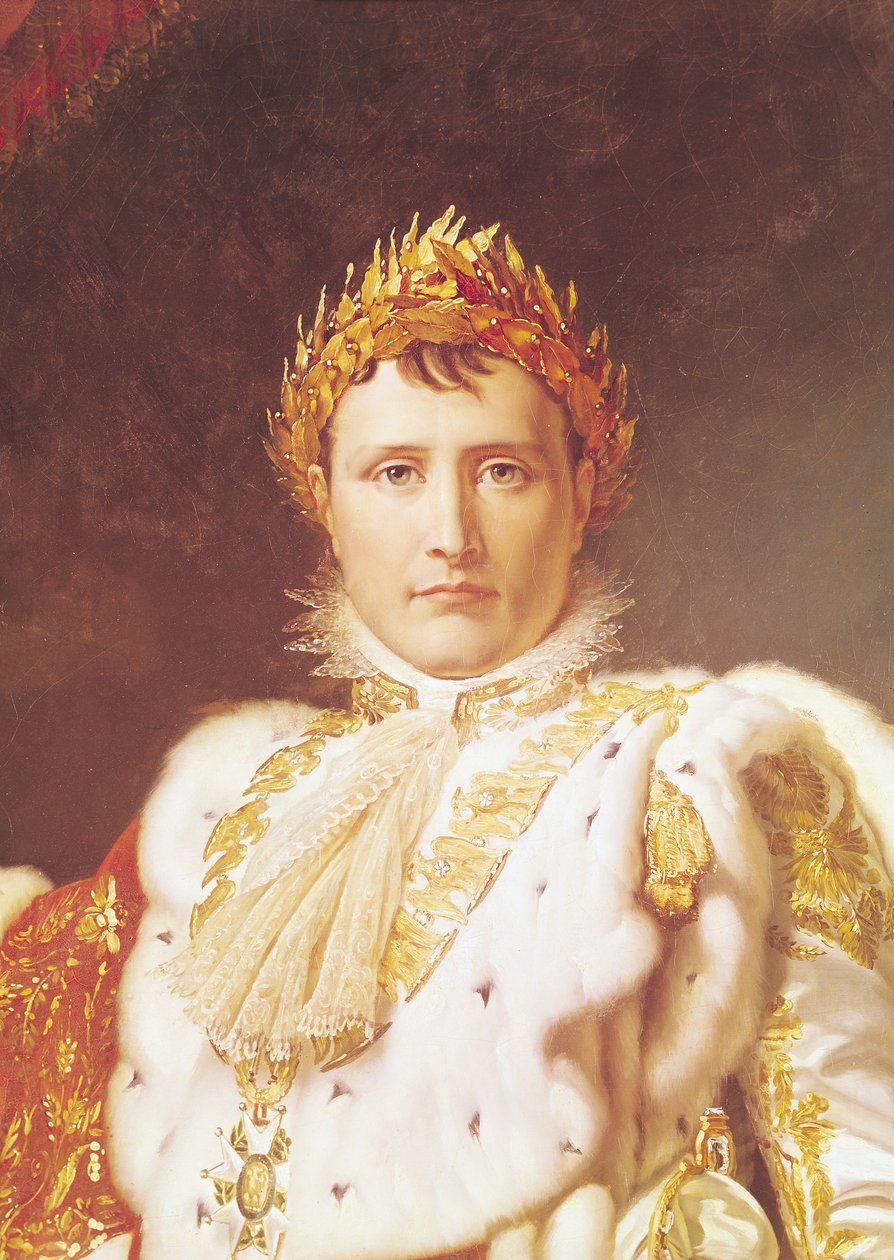 Napoleon I (1769-1821) kruunausvaatteissa, n. 1804 (yksityiskohta 57327) tekijältä Baron François Pascal Simon Gérard
