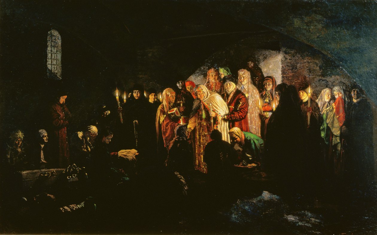 Keisarinna jakaa almua, 1880 tekijältä Mikhail Konstantinovich Klodt