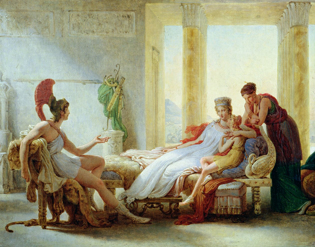 Aeneas kertoo Didolle Troijan katastrofista, 1815 tekijältä Baron Pierre Narcisse Guerin