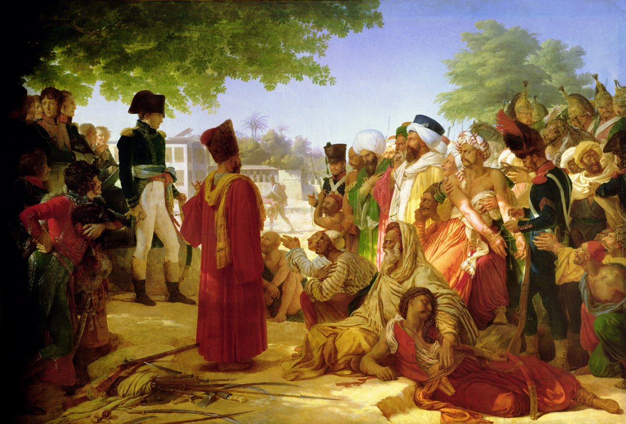 Napoleon Bonaparte (1769-1821) Armahti kapinallisia Kairossa, 23. lokakuuta 1798, 1806-08 tekijältä Baron Pierre Narcisse Guerin