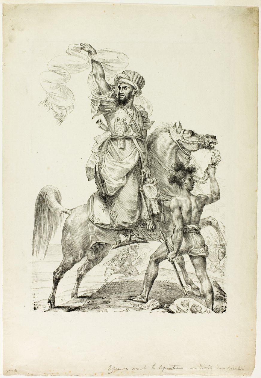 Mounted Mameluke Chieftain huutaa apua tekijältä Baron Antoine Jean Gros
