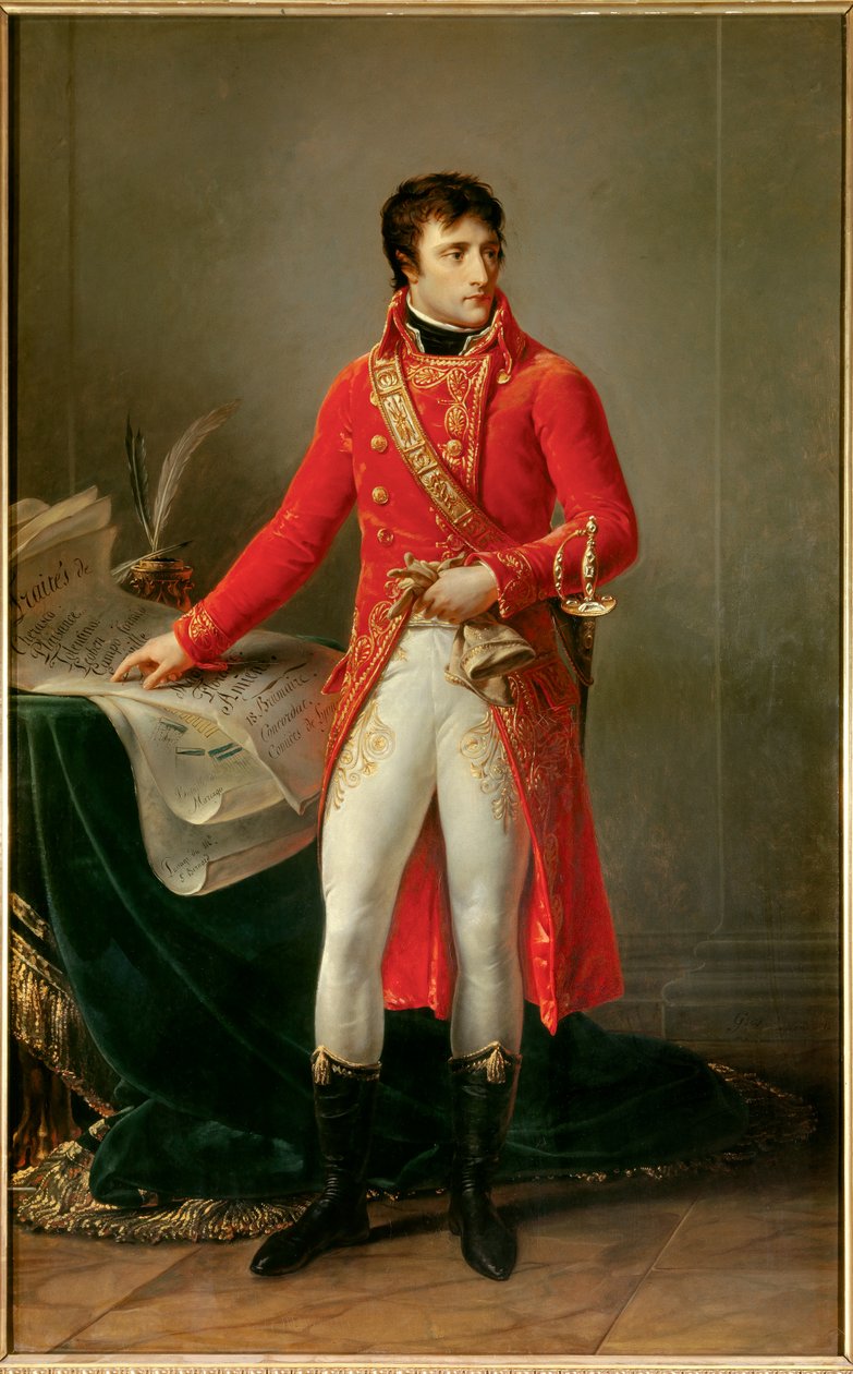 Täyspitkä muotokuva Napoleon Bonapartesta ensimmäisenä konsulina (1769-1821) Antoine Jean Grosin (1771-1835) maalaus. 1802. Pariisi, Kunnialegioonan museo tekijältä Baron Antoine Jean Gros