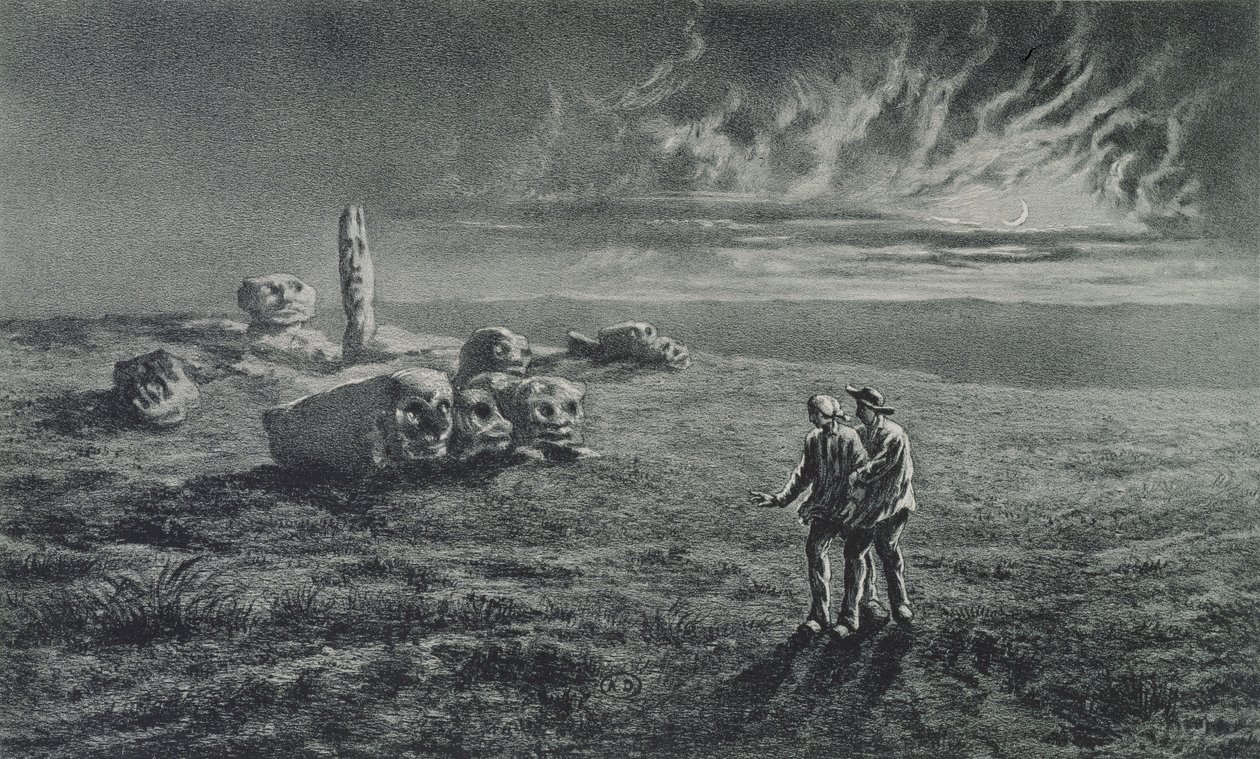 Pierres Sottes, George Sandin (1804-76) kuvitus Legendes Rustiquesille 1858 tekijältä Maurice Sand