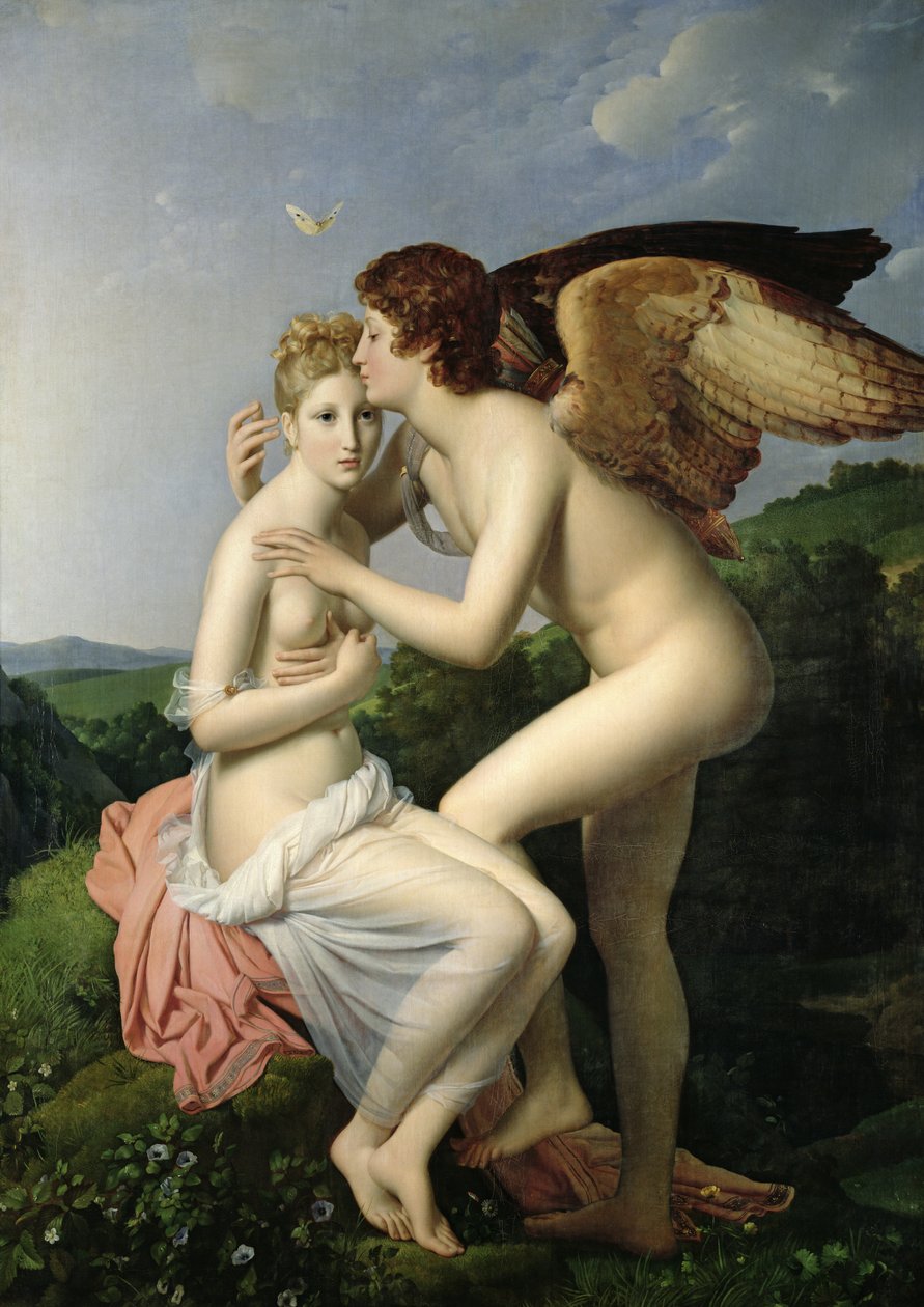 Psyche saa Amorin ensimmäisen suudelman, 1798 tekijältä Baron François Pascal Simon Gérard