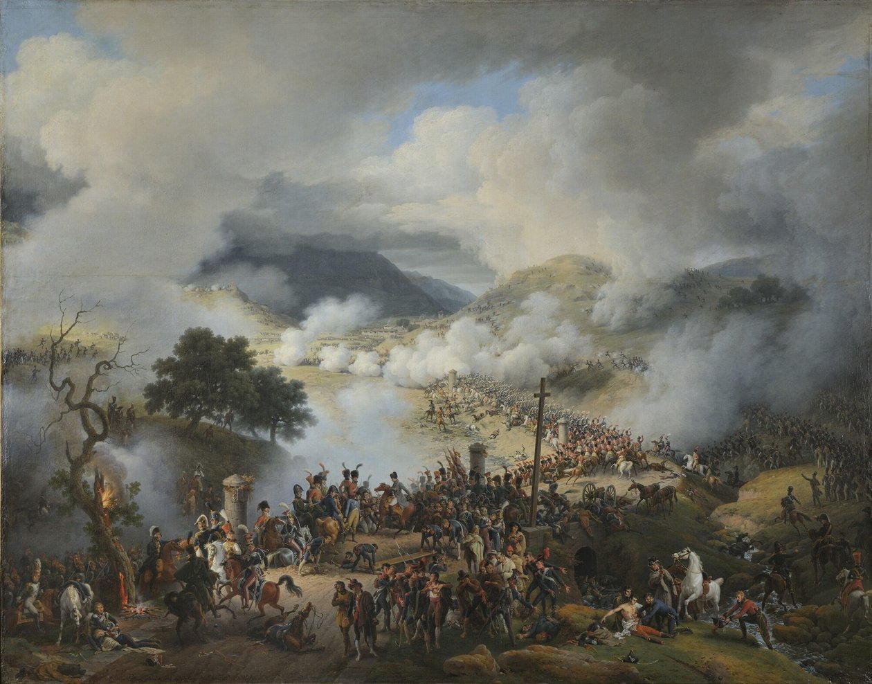 French: Bataille du col de Somo Sierra en Castille, le 30 novembre 1808 Somo Sierran taistelu, 30. marraskuuta 1808. tekijältä Baron Lejeune Louis François