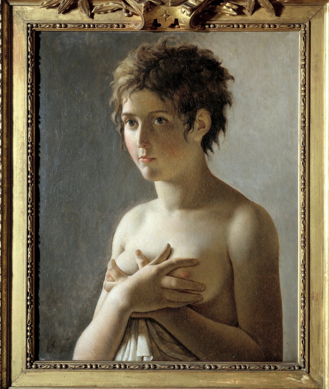 Muotokuva tytöstä rintakuvassa - Pierre Narcissen (Pierre-Narcisse) Guerinin (1774-1833) maalaus tekijältä Baron Pierre Narcisse Guerin