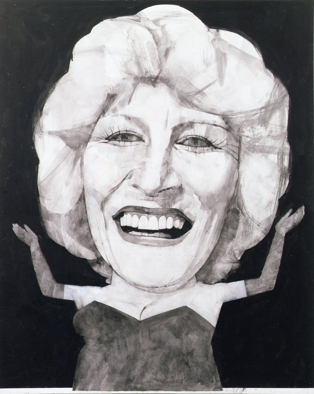 Faith Brownin muotokuva, 1970-luku (guassi aluksella) tekijältä Barry Fantoni