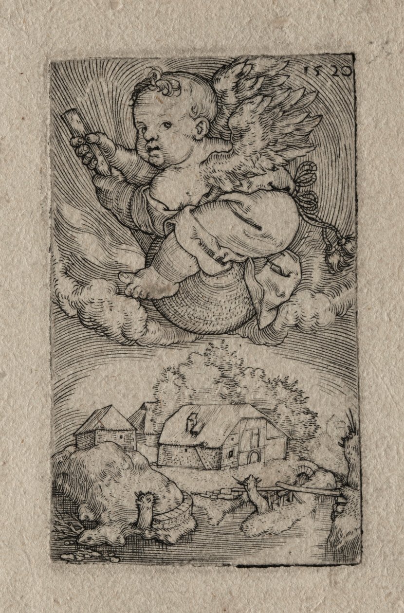 Nero ratsastaa pallon päällä, 1520. tekijältä Barthel Beham