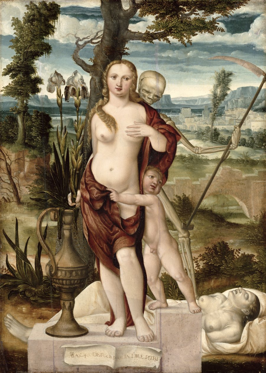 Vanitas (öljy paneelille) tekijältä Barthel Beham