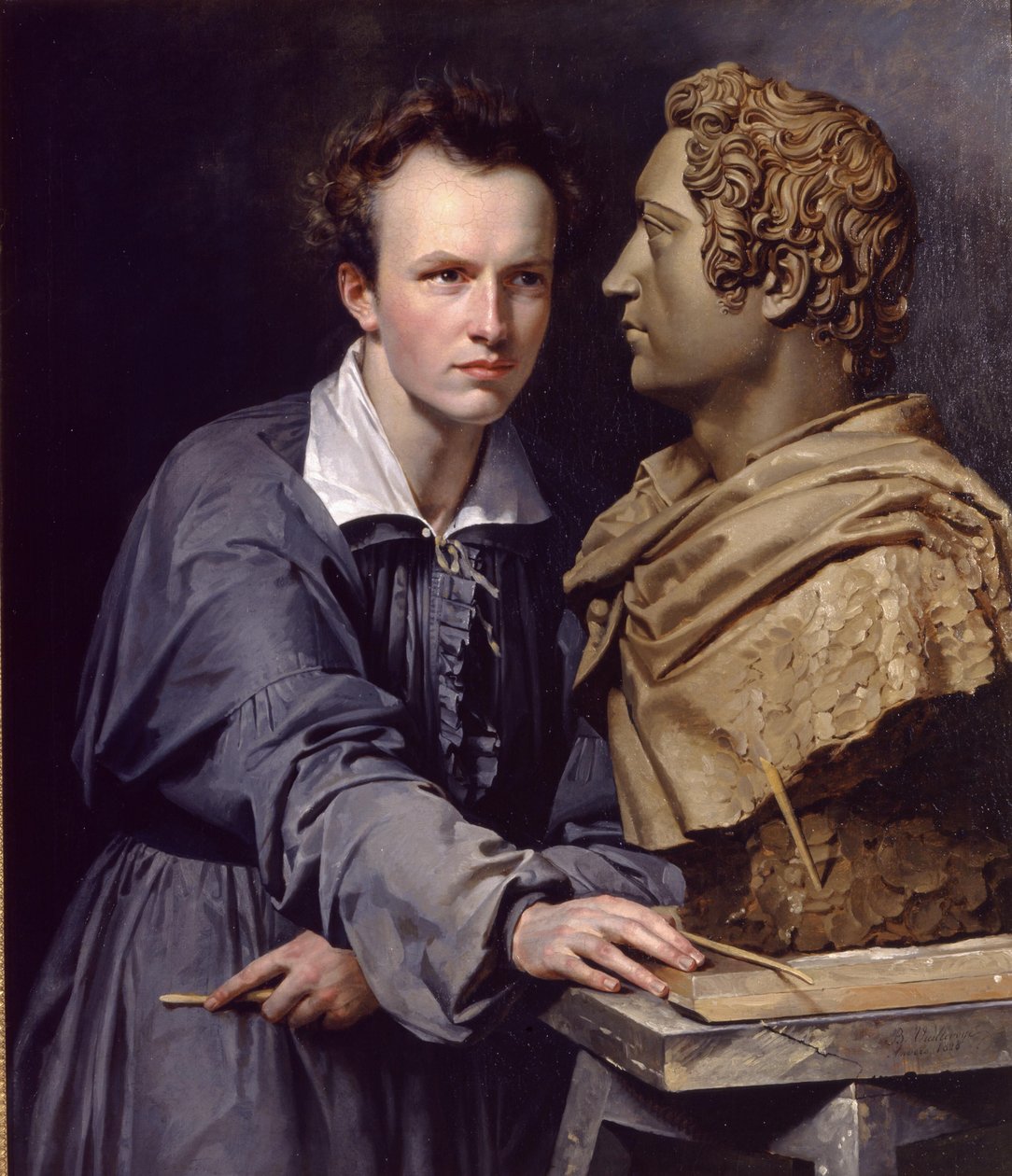 Portret van de e beeldhouwer J.A. van der Ven tekijältä Barthélemy Vieillevoye