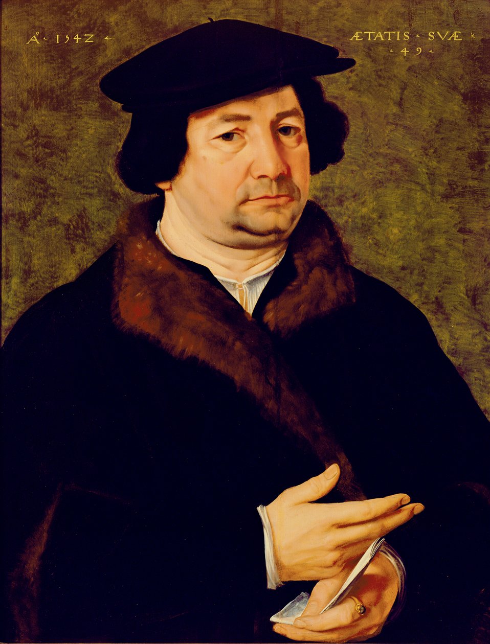 49-vuotiaan miehen muotokuva, 1542 tekijältä Bartholomaeus Bruyn