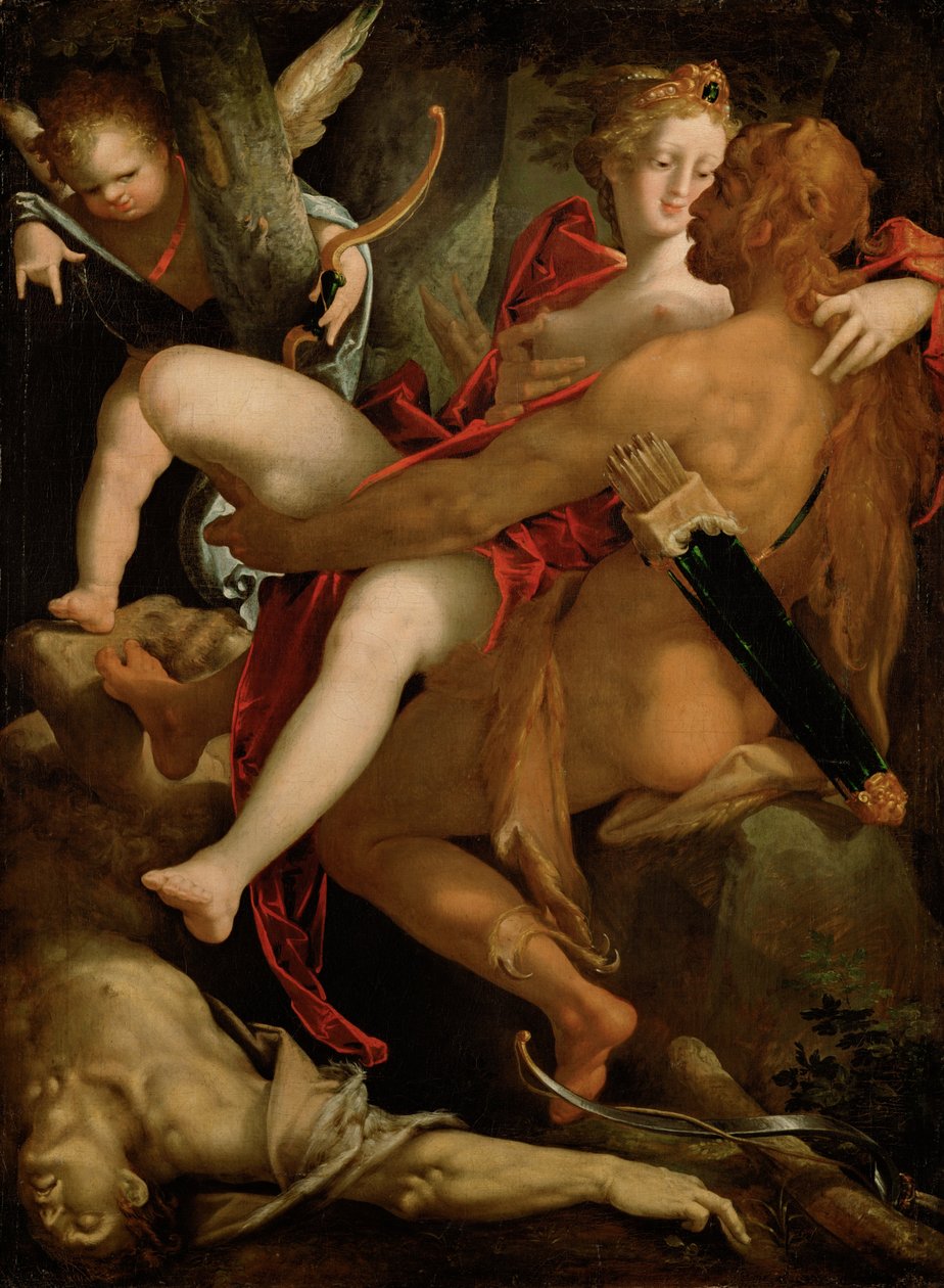 Herkules, Deianira ja kentauri Nessus tekijältä Bartholomaeus Spranger