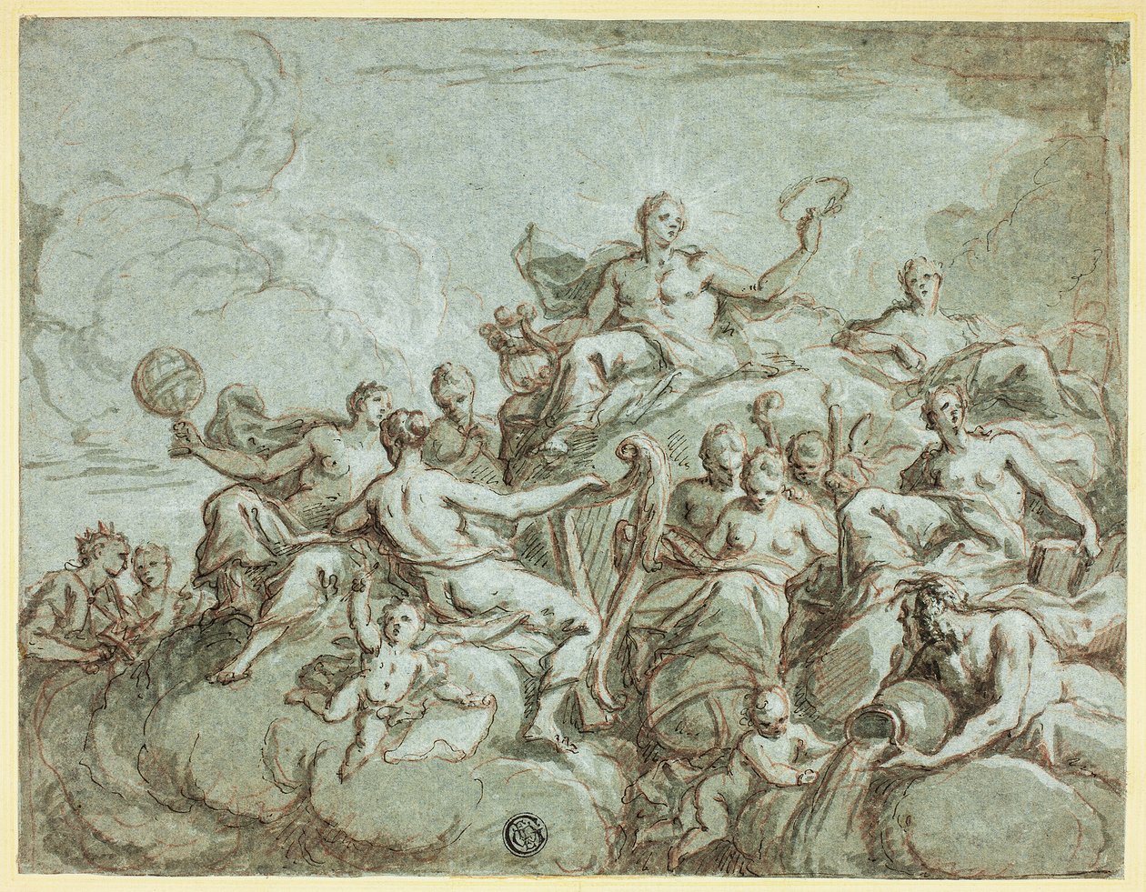 Apollo ja muusat tekijältä Bartholomaeus Spranger