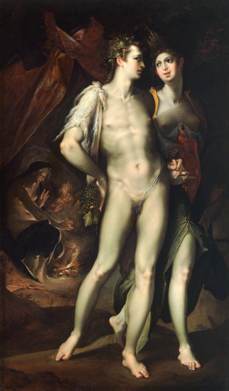 Bacchus ja Ceres, Bartholomaeus Spranger (1546-1611). tekijältä Bartholomaeus Spranger