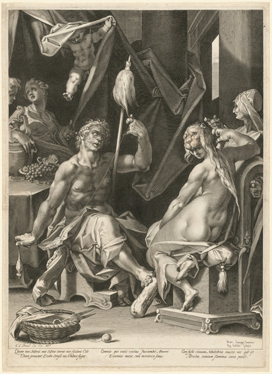Herakles ja Omfale tekijältä Bartholomaeus Spranger