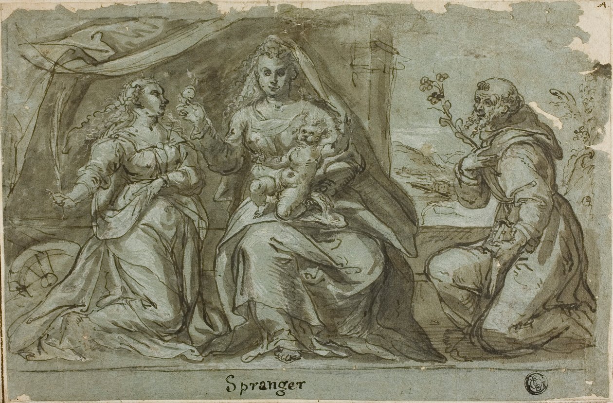 Madonna ja lapsi pyhien Katariinan ja Dominicin kanssa tekijältä Bartholomaeus Spranger