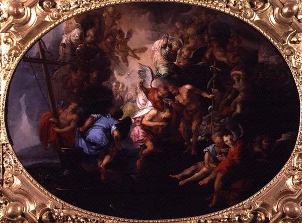 Kristuksen kaste (öljy kankaalle) tekijältä Bartholomaeus Spranger