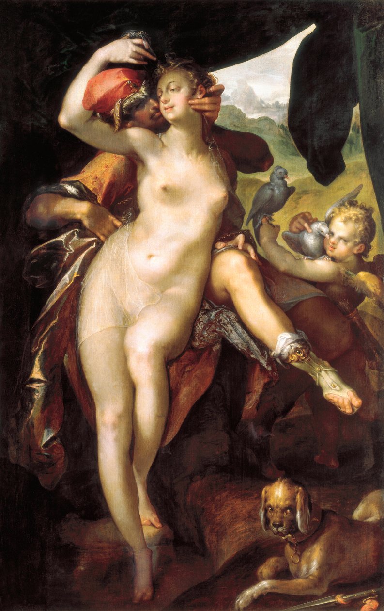 Venus ja Adonis tekijältä Bartholomaeus Spranger
