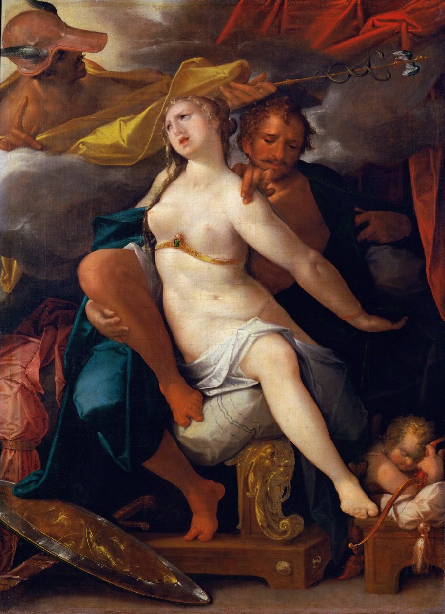 Merkurius varoitti Venusta ja Marsia, noin 1586 tekijältä Bartholomaeus Spranger