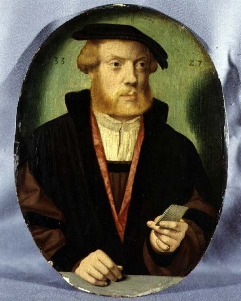 Muotokuva nuoresta miehestä, jolla on turkisvuorattu viitta tekijältä Bartholomaeus the Elder Bruyn
