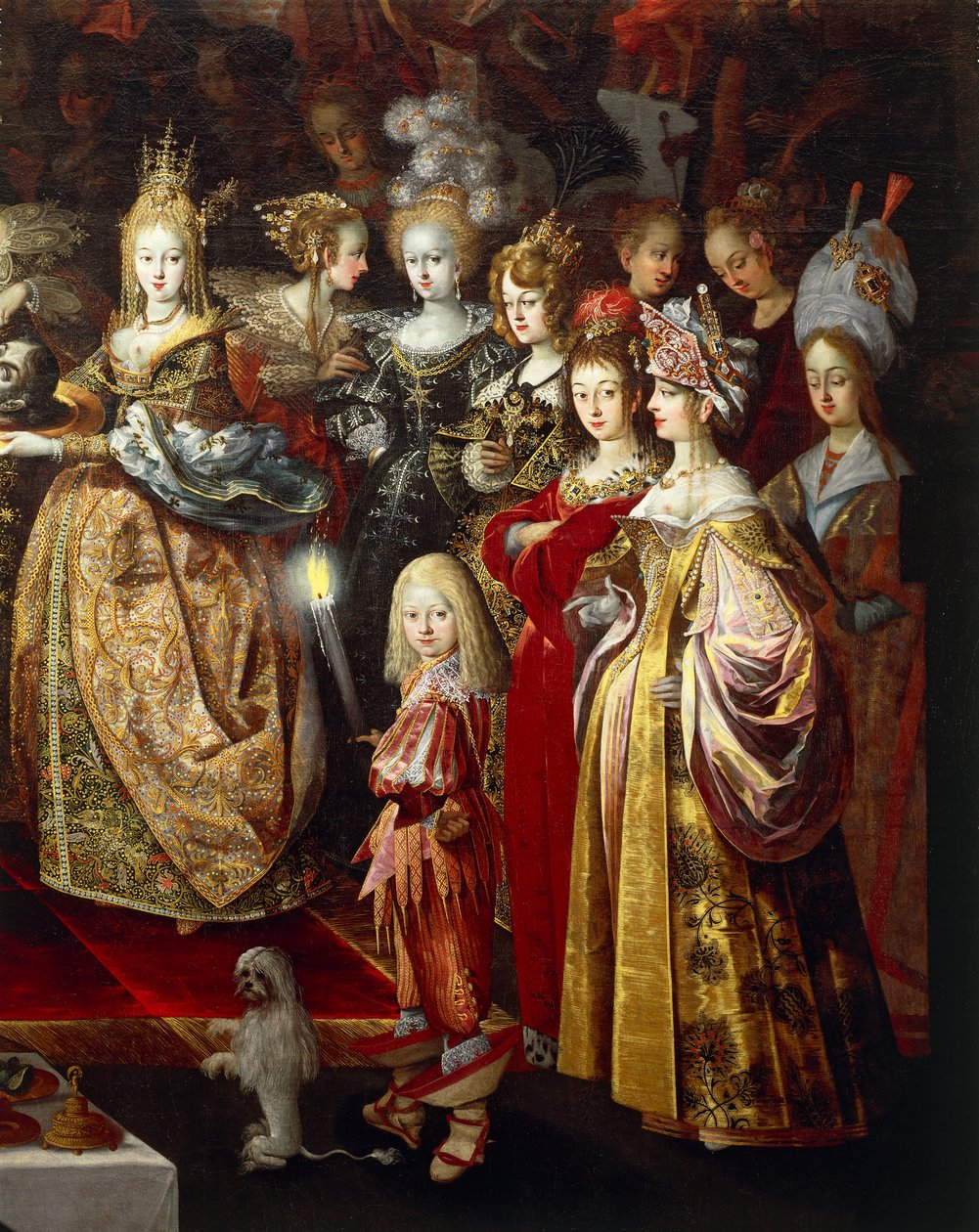 Pyhän Johannes Kastajan pään mestaus ja Herodeksen juhla, Bartholomeus Strobel Youngerin (1591-1660) maalaus, yksityiskohta, öljy kankaalle, 280x952 cm, Puola tekijältä Bartholomaus the Elder Strobl or Strobel