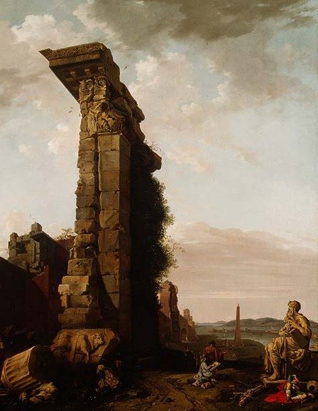 Capriccio-näkymä Välimeren satamaan, 1600-luku tekijältä Bartholomeus Breenbergh