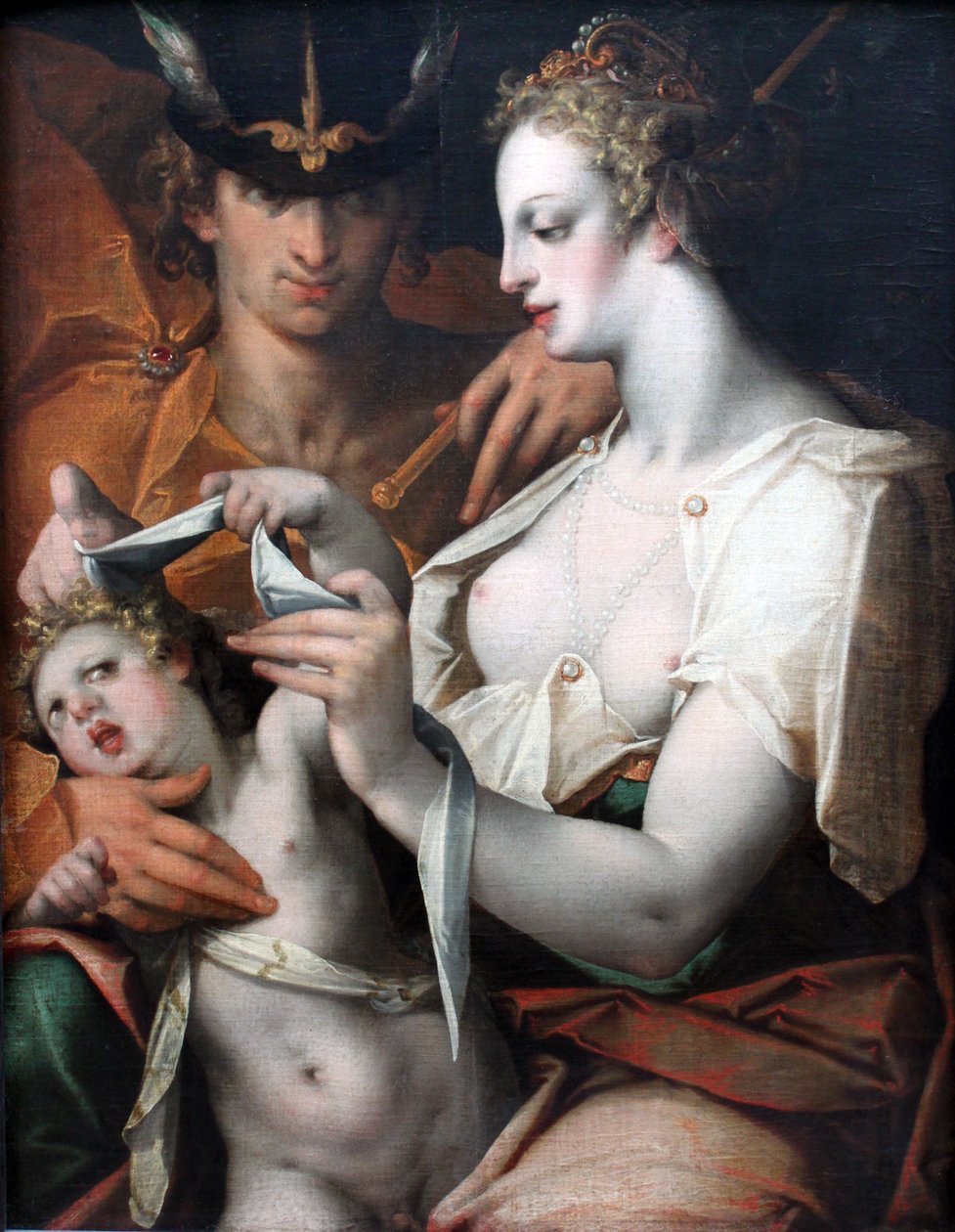 Venus ja Merkur verbinden Amor die Augen tekijältä Bartholomaeus Spranger