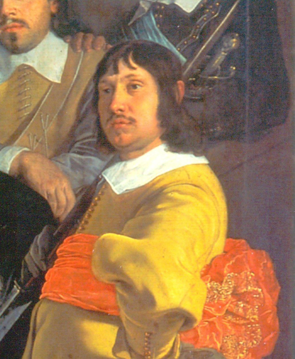 Münsterin rauhan juhla, 18. kesäkuuta 1648, jalkajoukon kansalaiskaartin St George Guardin päämajassa, Amsterdam, yksityiskohta. tekijältä Bartholomeus van der Helst