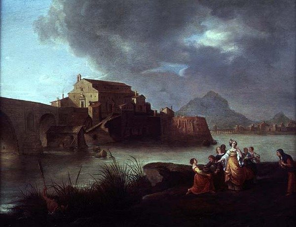 Mooseksen löytäminen (öljy paneelille) tekijältä Bartholomeus Breenbergh