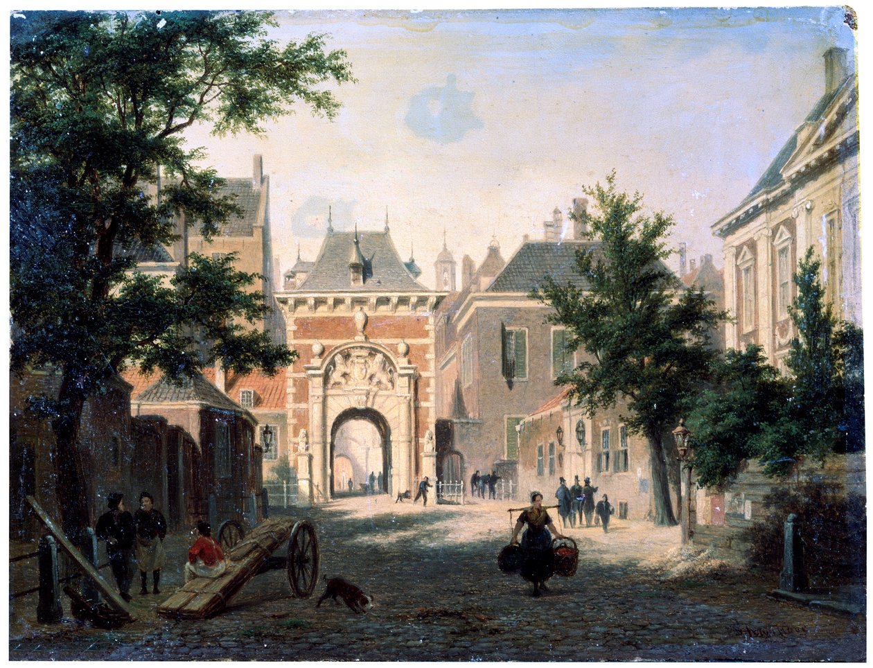 Kaupunki Hollannissa 1800-luvulla. tekijältä Bartholomeus Johannes van Hove