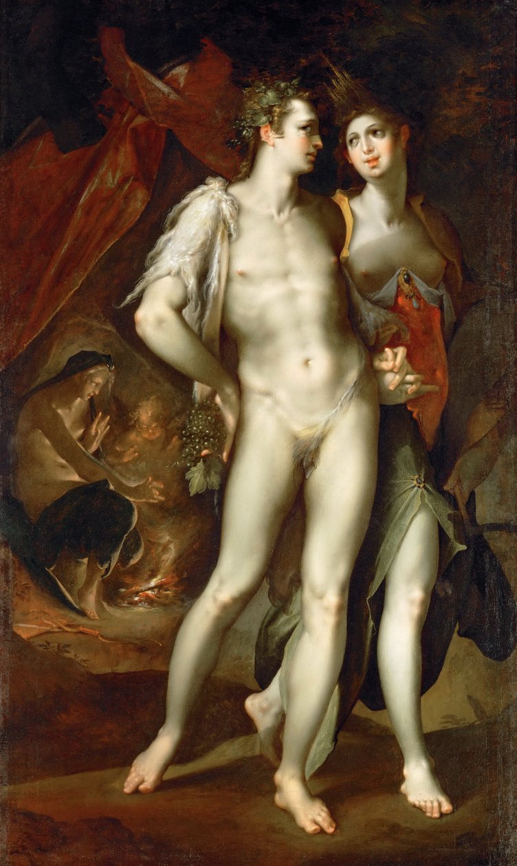 "Sine Cerere et Baccho friget Venus" tekijältä Bartholomeus Spranger