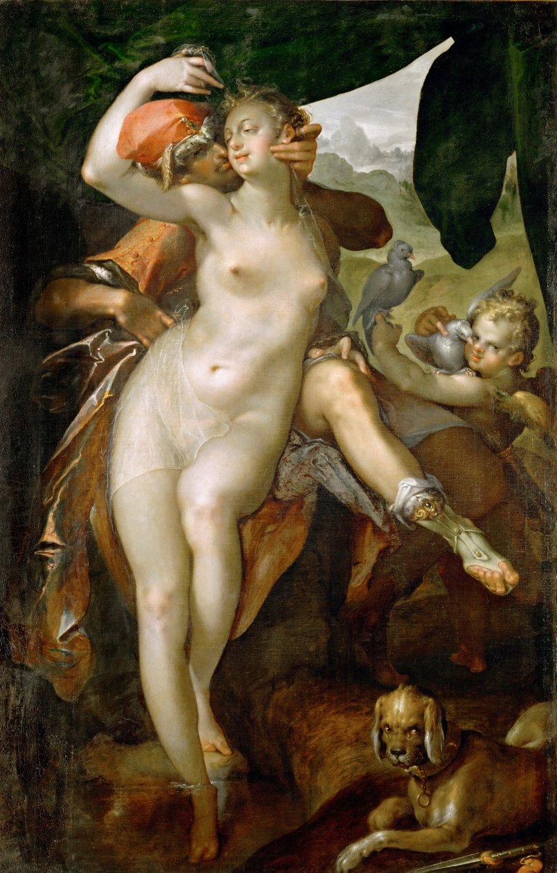 Venus ja Adonis tekijältä Bartholomeus Spranger