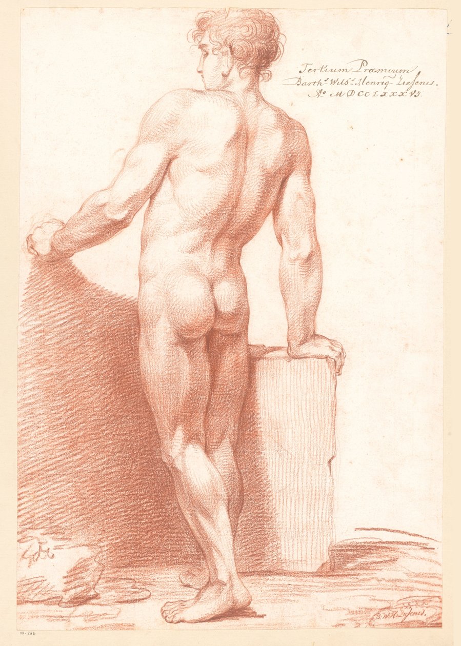 Seisova miesalasti, takaa katsottuna (3. palkinto 1786) tekijältä Bartholomeus Ziesenis