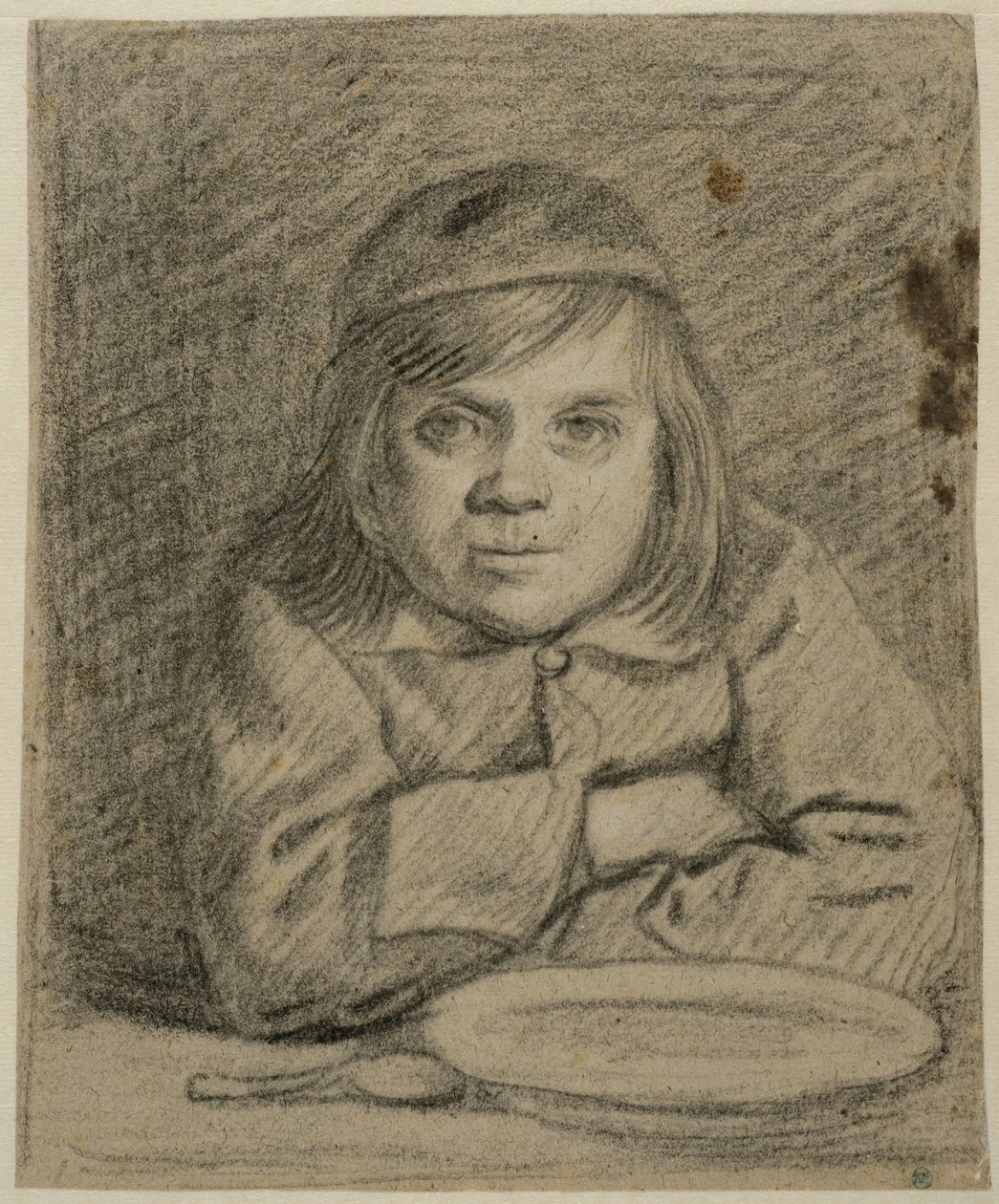 Poika kädet ristissä pöydän ääressä tekijältä Bartholomeus van der Helst