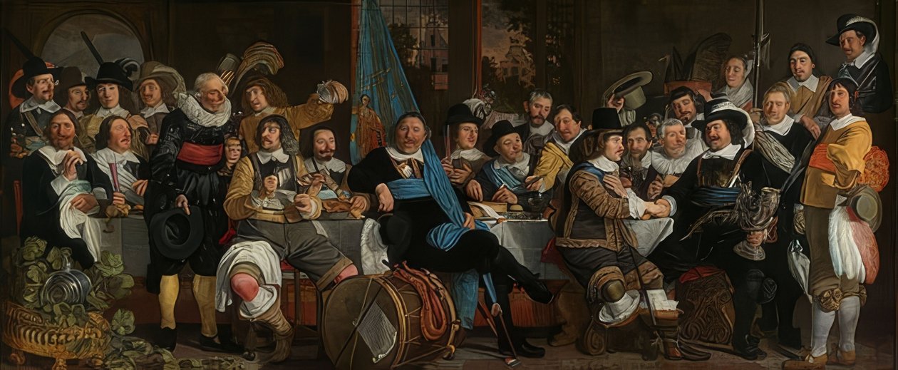 Kiväärin ateria Munsterin rauhan kunniaksi. 1648 tekijältä Bartholomeus van der Helst