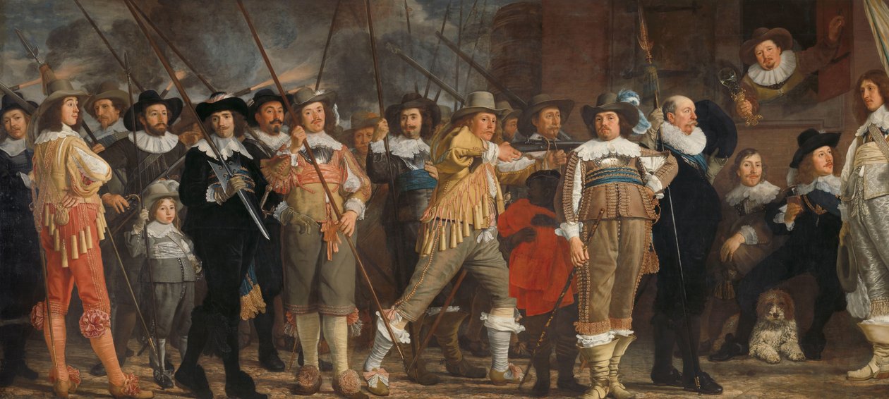 Piirin VIII miliisikomppania kapteeni Roelof Bickerin komennolla Amsterdamin VIII piirin upseerit ja muut kansalaiskaartilaiset kapteeni Roelof Bickerin ja luutnantti Jan Michielsz Blaeuwin johdolla tekijältä Bartholomeus van der Helst
