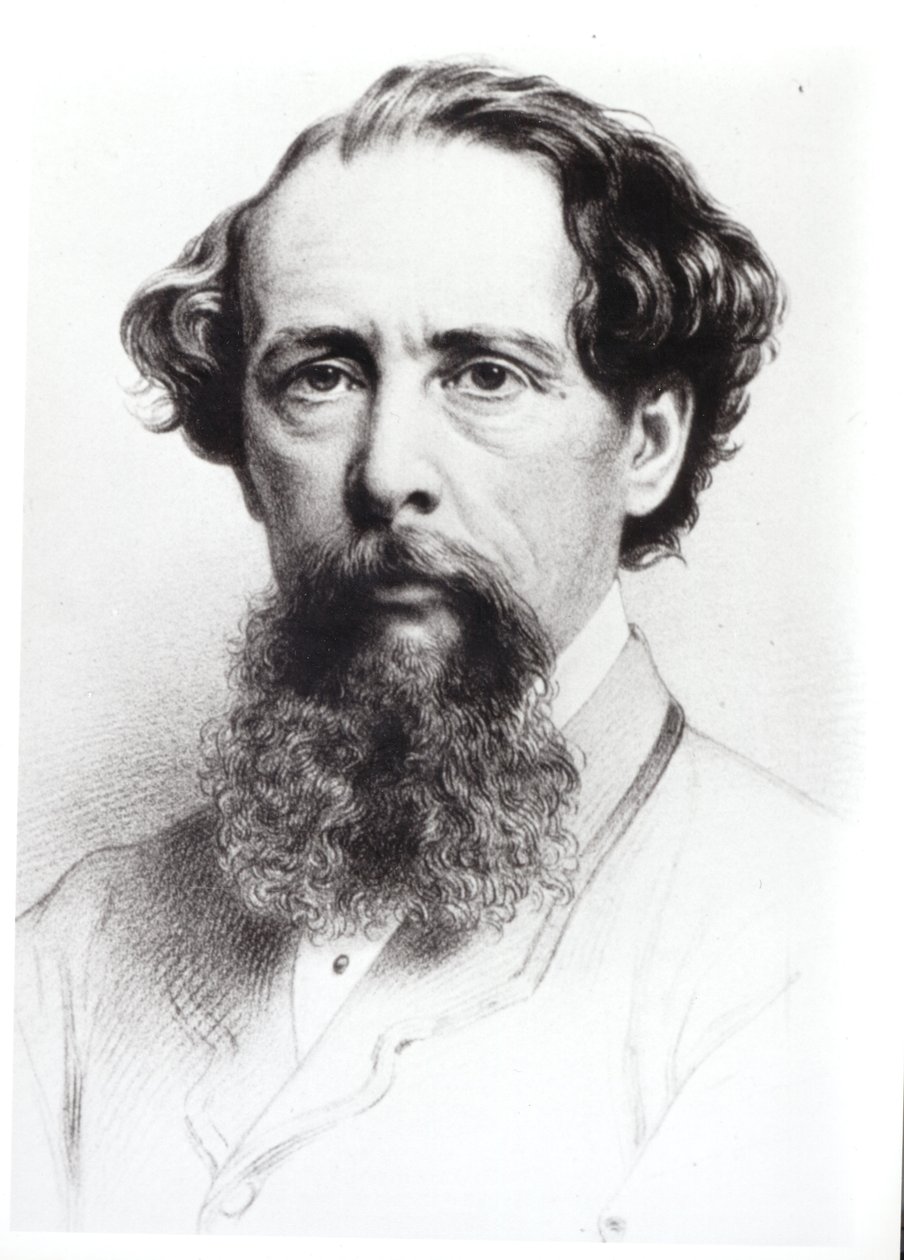 Muotokuva Charles Dickensistä (1812-70), 1861 tekijältä Bartholomew Colles Watkins