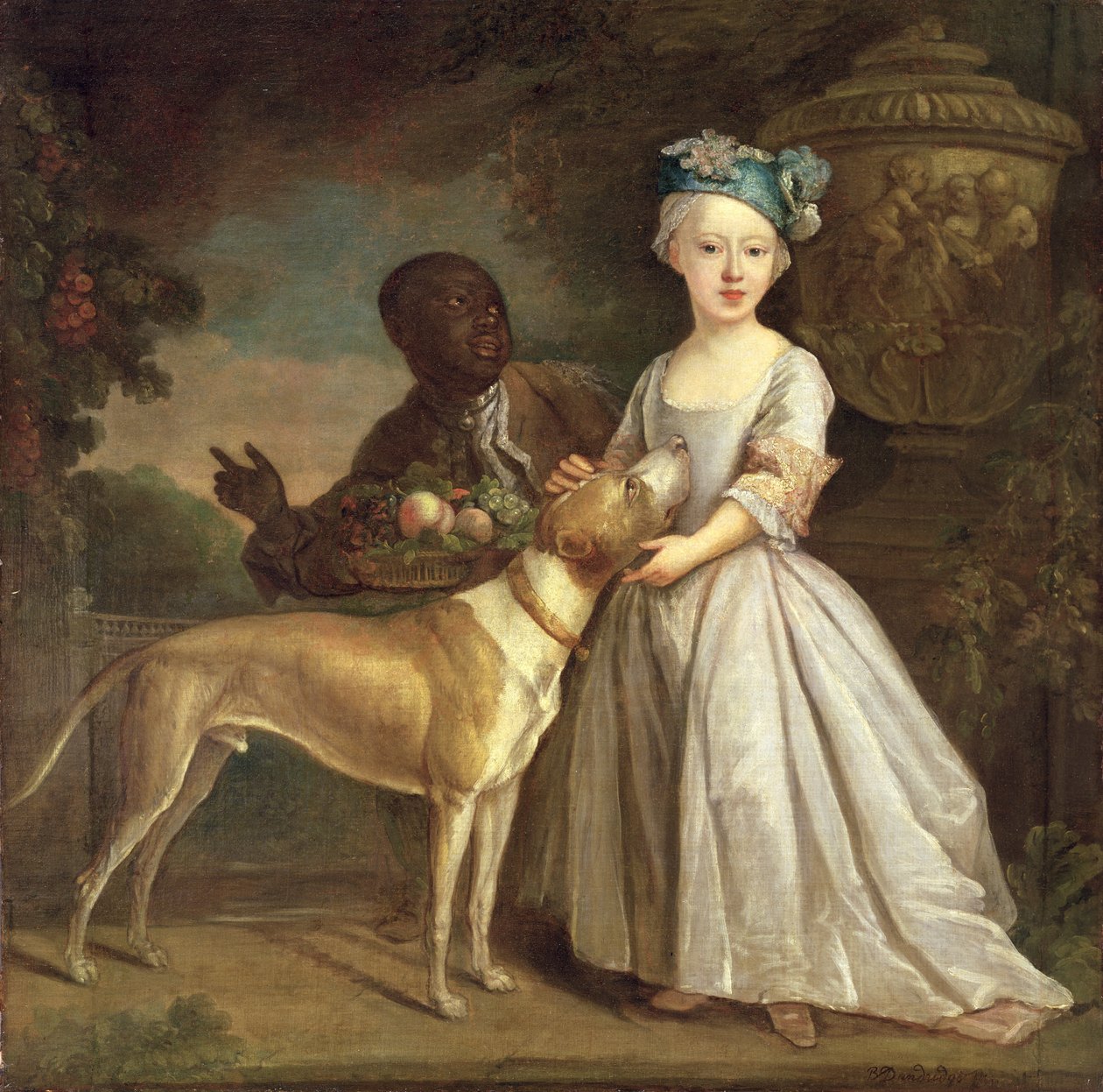 Nuori tyttö koiran ja sivun kanssa tekijältä Bartholomew Dandridge