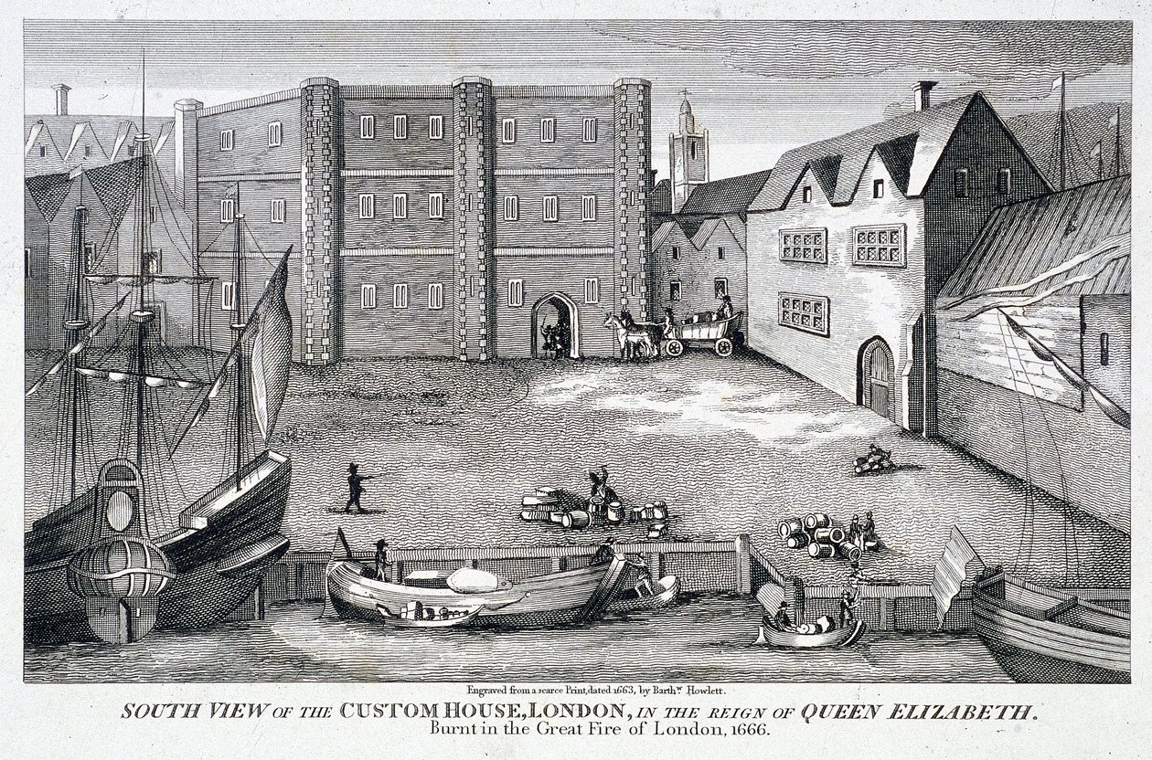 Custom House, Lontoo, 1815 tekijältä Bartholomew Howlett