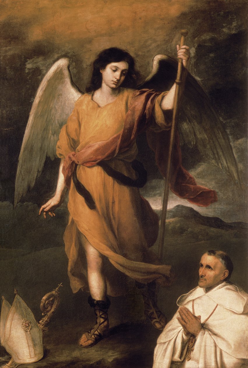 Arkkienkeli Rafael piispa Domonten kanssa tekijältä Bartolomé Esteban Murillo