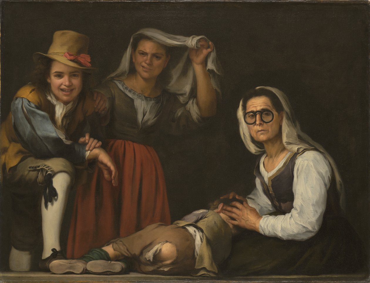 Neljä hahmoa askeleella tekijältä Bartolomé Esteban Murillo