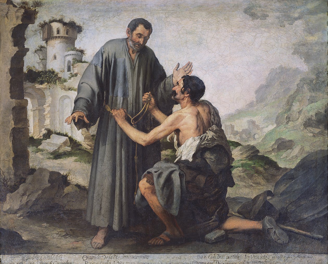 Fray Ginepero ja köyhä mies tekijältä Bartolomé Esteban Murillo