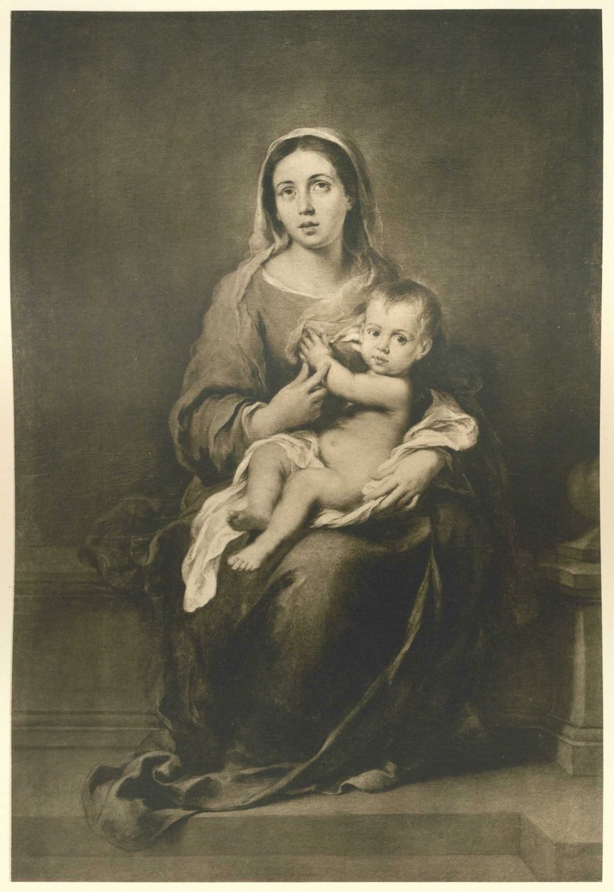 Maria mit dem Kind tekijältä Bartolomé Esteban Murillo